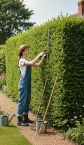 Hoge Heckenpflanze im Garten
