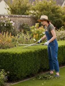 Niedrige Heckenpflanze im Garten